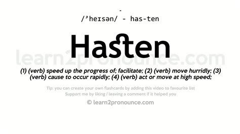 hasten definition|hastened means.